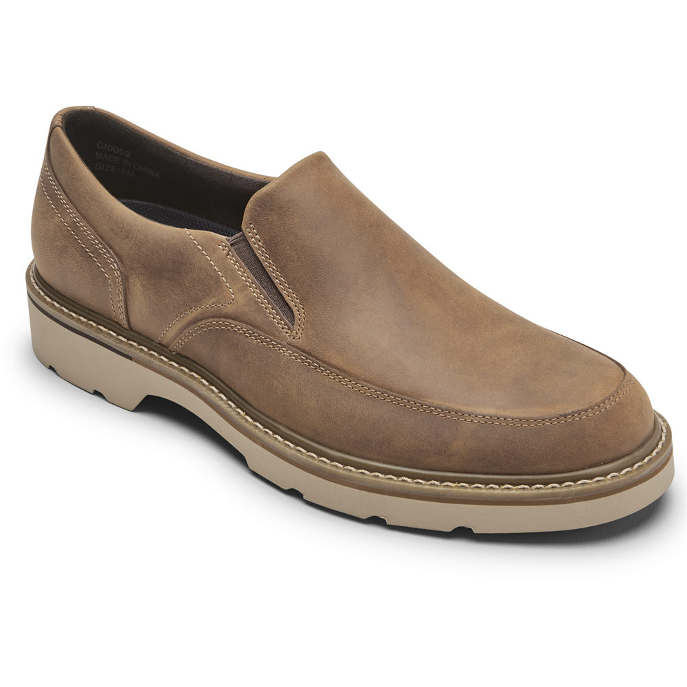 Rockport Singapore Mens Slip-On - Charlee Waterproof Khaki - ZA2036714